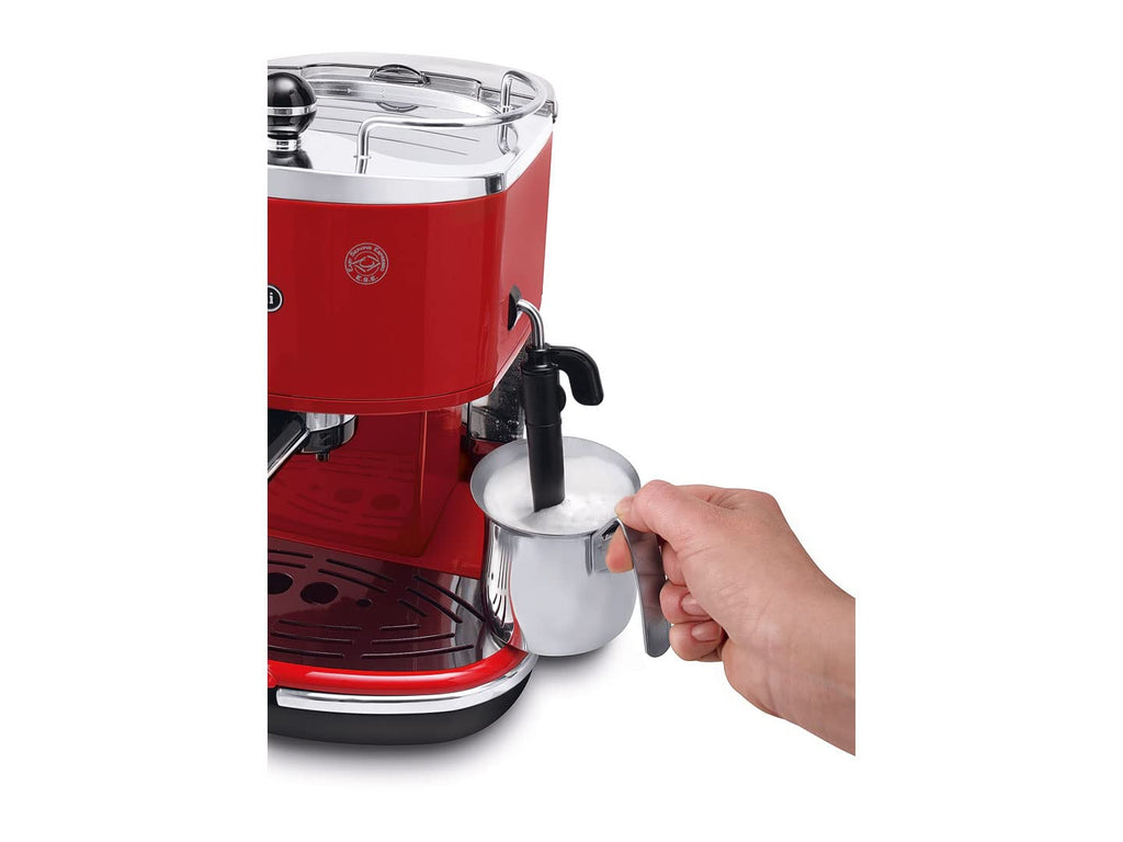 Icona Macchina da Caffè Espresso Manuale, Caffè in Polvere o in Cialde, Rouge - Exclusive at Caforio