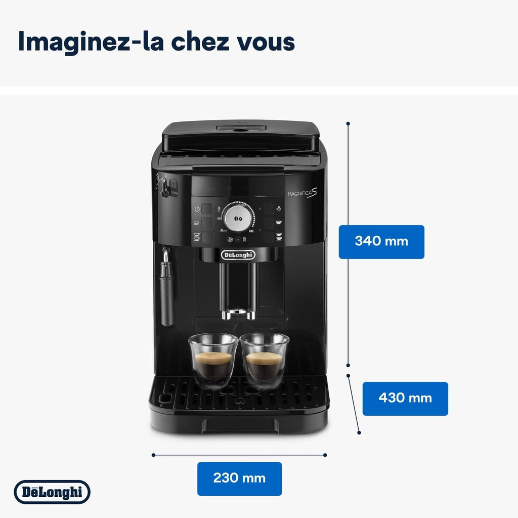 Magnifica S - Perfetto Machine à Café Automatique avec Mousseur à Lait Manuel, Noir - Exclusive at Caforio
