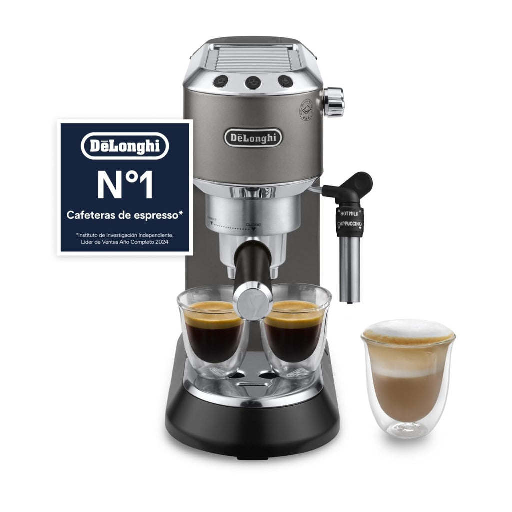 Dedica Style-Perfetto Machine à Expresso Compacte, Titane - Exclusive at Caforio