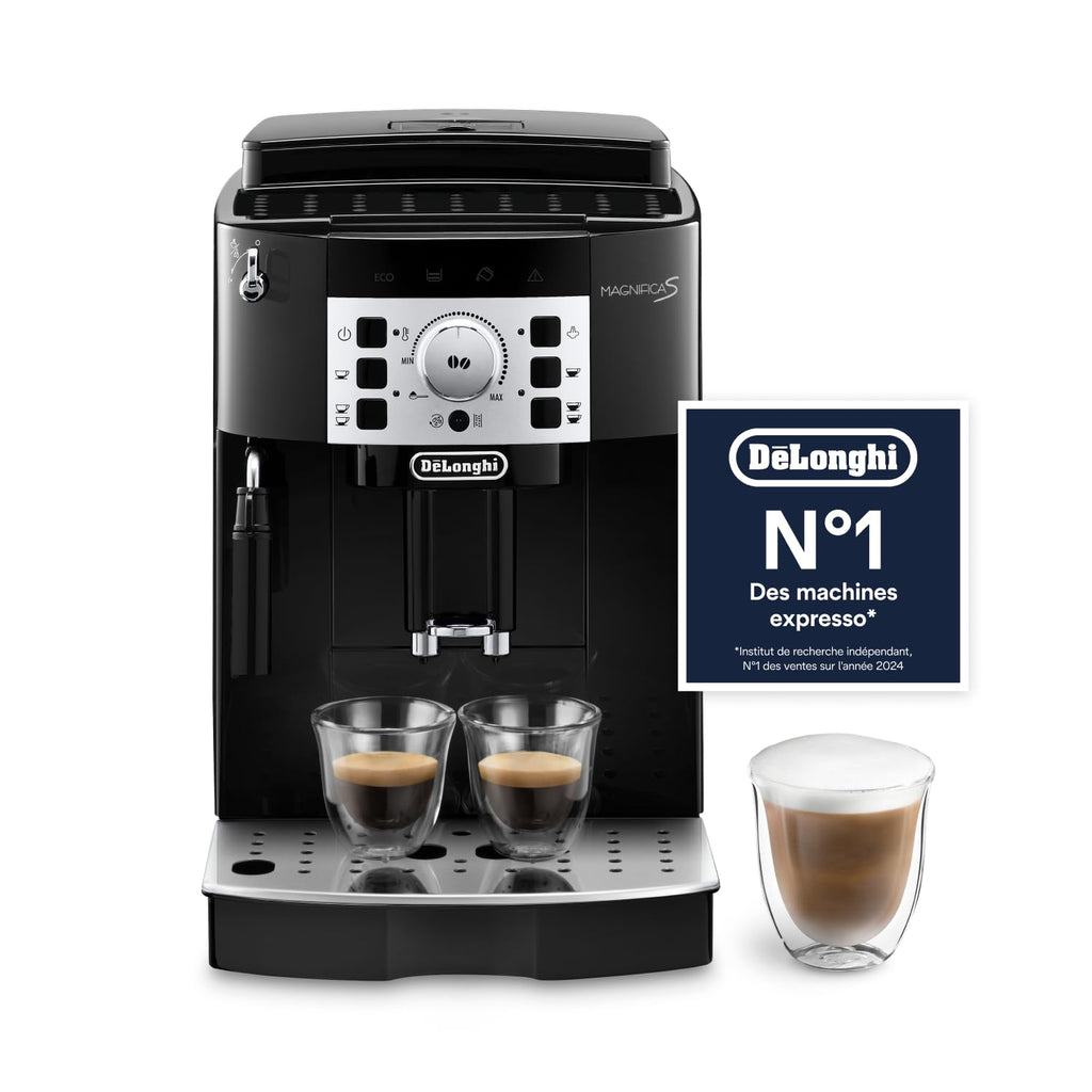 Magnifica S - Perfetto Machine à Café Automatique avec Mousseur à Lait Manuel, Noir - Exclusive at Caforio