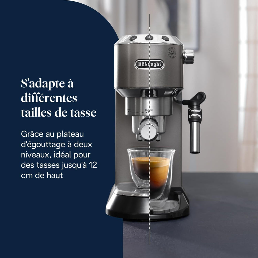 Dedica Style-Perfetto Machine à Expresso Compacte, Titane - Exclusive at Caforio