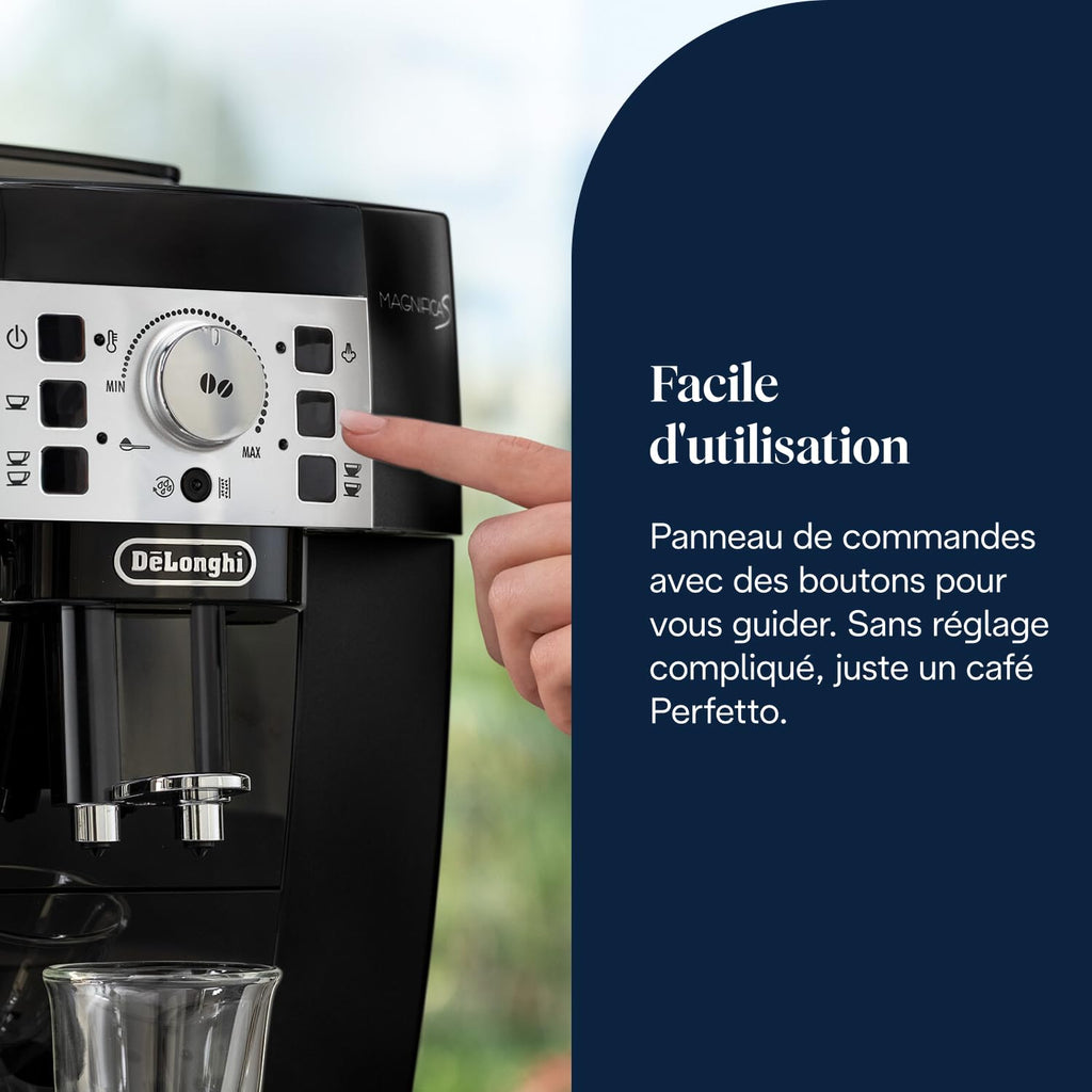 Magnifica S - Perfetto Machine à Café Automatique avec Mousseur à Lait Manuel, Noir - Exclusive at Caforio