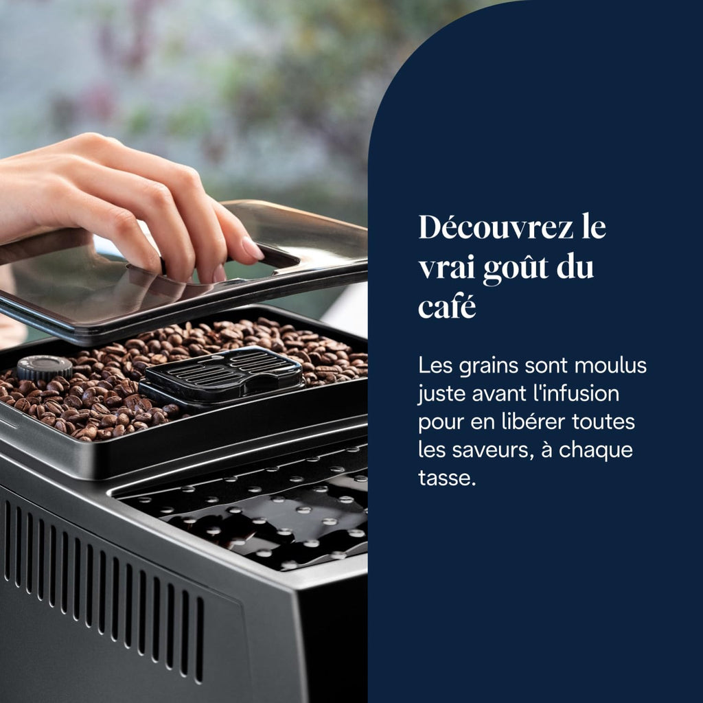 Magnifica S - Perfetto Machine à Café Automatique avec Mousseur à Lait Manuel, Noir - Exclusive at Caforio