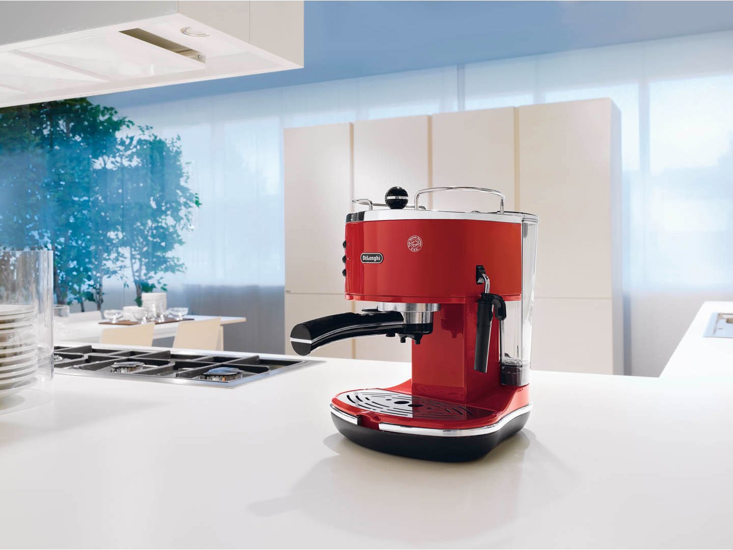 Icona Macchina da Caffè Espresso Manuale, Caffè in Polvere o in Cialde, Rouge - Exclusive at Caforio