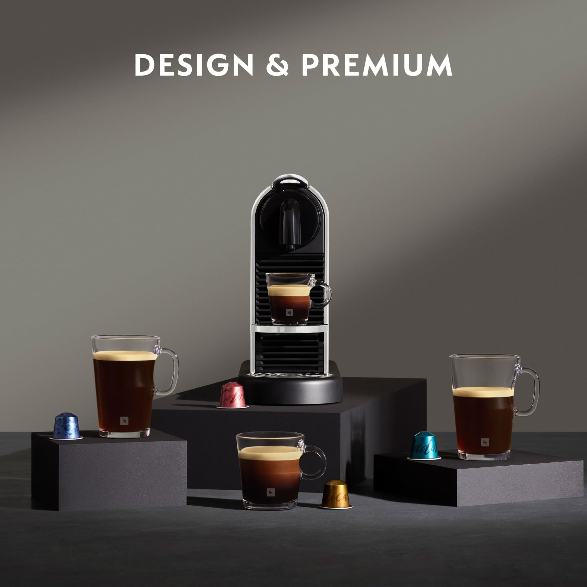 Machine à Café Citiz Argent, 19 Bars + Kit de Bienvenue, Design Moderne, Expresso, Lungo et Americano, Arrêt Automatique, - Exclusive at Caforio