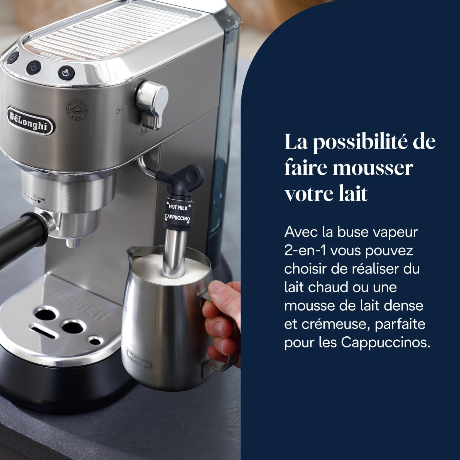 Dedica Style-Perfetto Machine à Expresso Compacte, Titane - Exclusive at Caforio