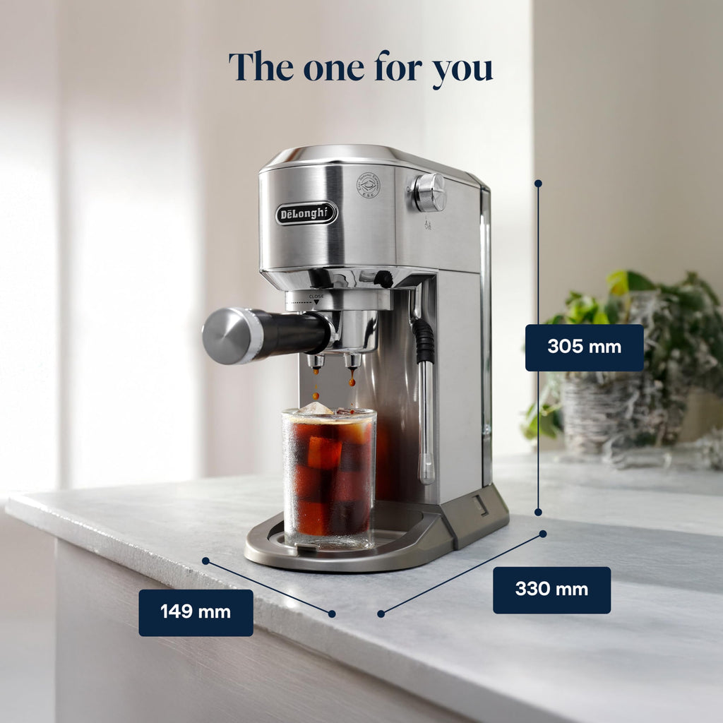 Dedica Duo Barista Machine à café avec pompe, expresso et infusion à froid, Métal - Exclusive at Caforio